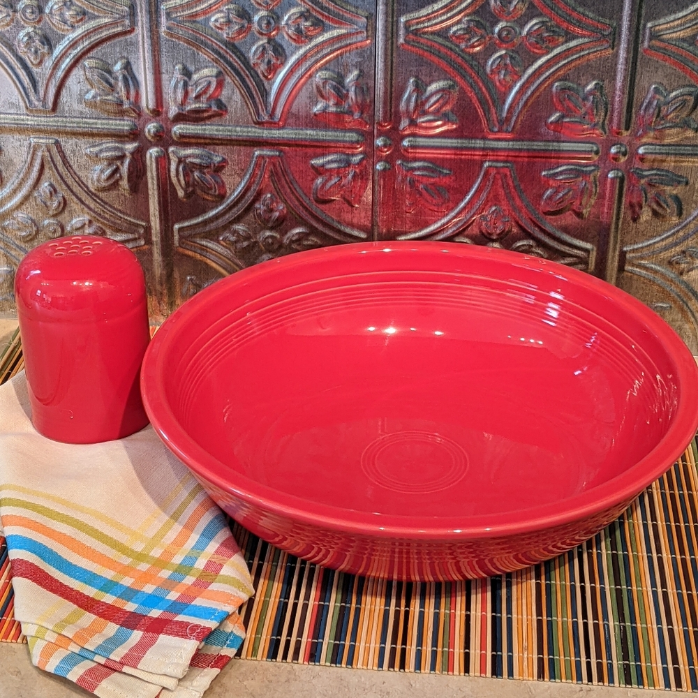 Fiestaware Pasta Serving Bowl with Parmesan Shaker